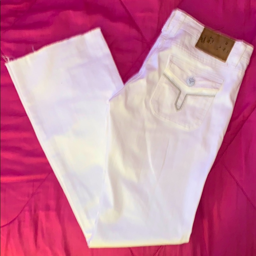 White bootcut jeans